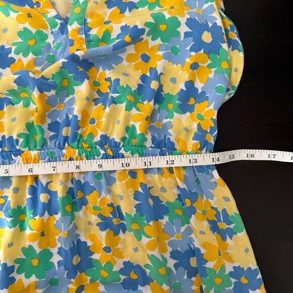 Loft Sundress Dress Size S Yellow Blue Floral Sleeveless Beach Summer Colorful - Picture 12 of 14